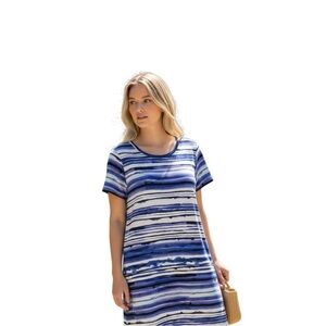 Tyler Boe Alysa T-Shirt Dress Small Tie Dye Stripe NWT‎